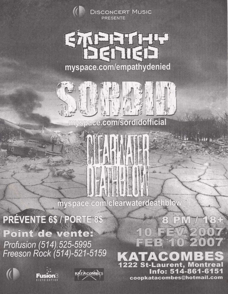 EMPATHY DENIED SORDID CLEARWATER DEATHBLOW
