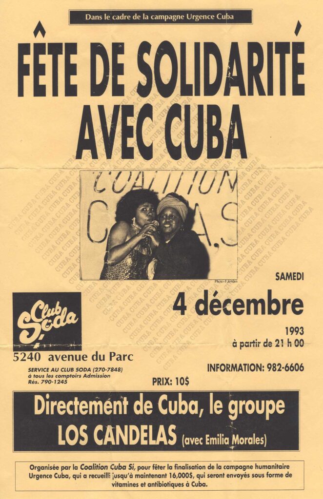 FÊTE DE SOLIDARITÉ AVEC CUBA LOS CANDELAS