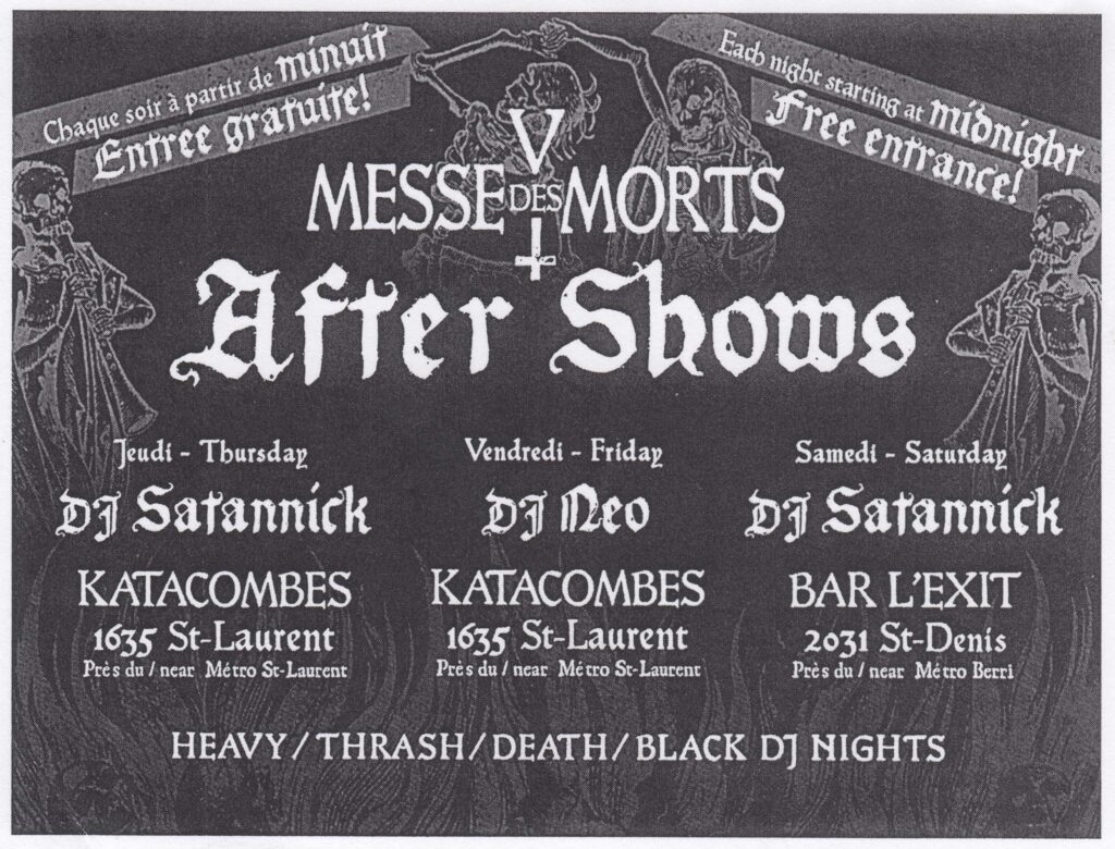 MESSE DES MORTS V AFTERSHOW DJ SATANNICK DJ NEO