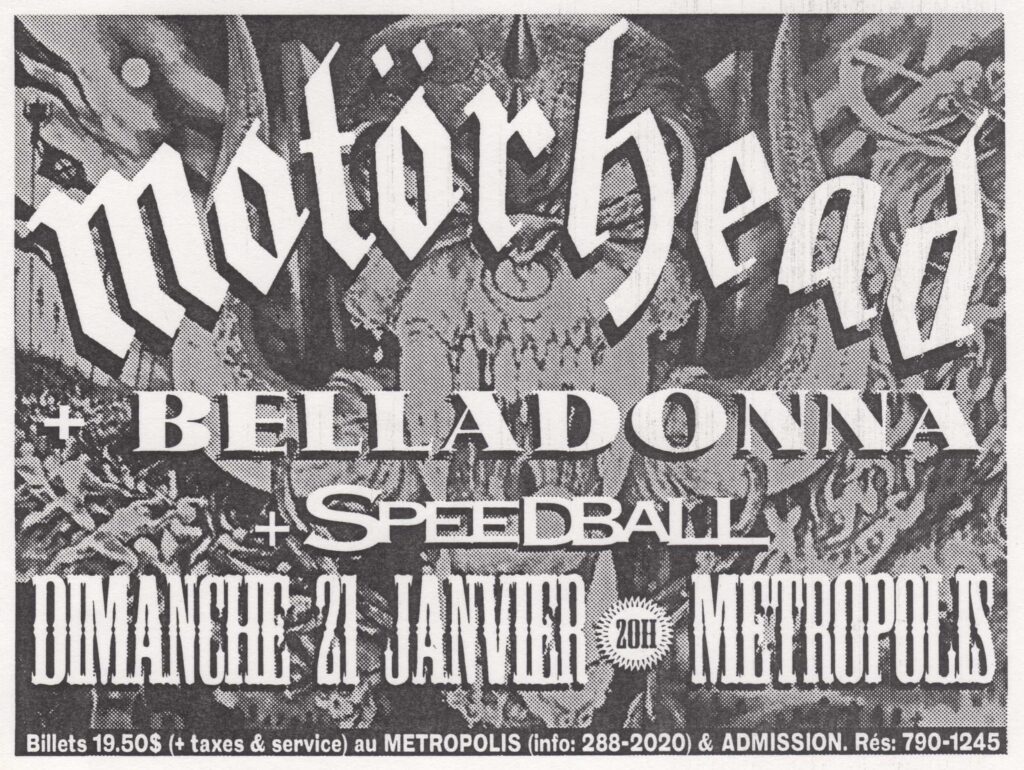 MOTORHEAD BELLADONNA SPEEDBALL