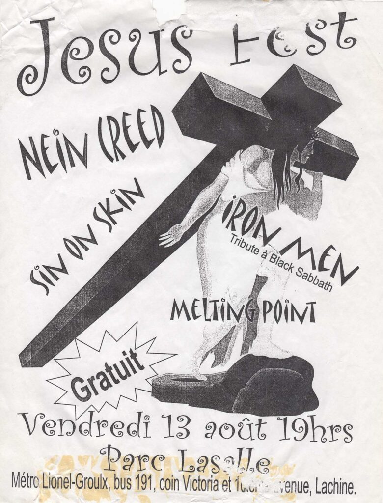 JESUS FEST NEIN CREED SIN ON SKIN IRON MEN MELTING POINT