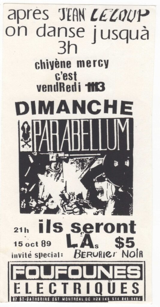 JEAN LELOUP CHIYÈNE MERCY PARABELLUM BÉRURIER NOIR