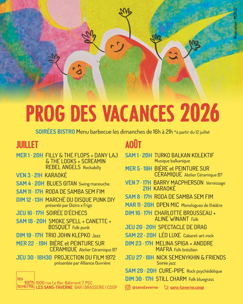 FILLY & THE FLOPS DANY LAJ & THE LOOKS SCREAMIN REBEL ANGELS BLUES GITAN RODA DE SAMBA SEM FIM SMOKE SPELL CANETTE BOSQUET TRIO JOHN KLEPKO TURKO BALKAN KOLEKTIF BARRY MACPHERSON RODA DE SAMBA SEM FIM CHARLOTTE BROUSSEAU ALINE WINANT LÉO LUXE MELINA SPIGA ANDDRE MAFRA NICK SEMENYKHIN & FRIENDS CURE-PIPE STILL CHARM BATIMENT 7