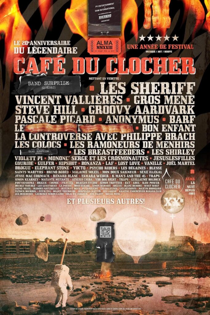 LES SHERIFF  VINCENT VALLIÈRES  GROS MENÉ  STEVE HILL  GROOVY AARDVARK  PASCALE PICARD  ANONYMUS  B.A.R.F.  BON ENFANT  LA CONTROVERSE AVEC PHILIPPE BRACH  LES COLOCS  LES RAMONEURS DE MENHIRS  LES BREASTFEEDERS  LES SHIRLEY  VIOLETT PI  MONONC&rsquo; SERGE ET LES CROSMONAUTES  JESUSLESFILLES  GOURIDE  GULFER  HIPSHOT  BONANZA  LAF  LOST LOVE  VANILLE  JOËL MARTEL  DROGUE  ELEPHANT STONE  YOCTO  PSYCHO RIDERS  LES DÉGAINES  BLESSE  SAINTS MARTYRS  BRUNO RODÉE  MALAIMÉ SOLEIL  MON DOUX SAIGNEUR  SEXE ILLÉGAL  JESSE MAC CORMACK  RENARD BLANC  TAMARA WEBER  K-MAN&rsquo;S AND THE 45  TRAPS  SIMON KEARNEY  MATANTE MUTANTE  ATSUKO CHIBA  YOO DOO RIGHT  TRAPS  GUILLAUME BOLDOCK  FOKUSHIMA  BRIGUE COSMIC  FRATZEL  BEATLES STUDIO  SIMON TROTTIER  DYZ  ABEL  PAW POWER  DOUBLE TROUBLE  LES LUNATIQUES  LA POÉSIE  DOGO SUICIDE  SIMON HARNOIS  SOLITE  BLANC DEHORS  WOUF WOUF  JAUNE SOLEIL  BLONDES NATURELLES  BLITZRIEG BOYS  P. LAROUCHE  LES RALEUSES  LES NÉVROSÉS  MAXYM BRONSARD  PATRICK BOURDON  PITCH TEA  BOLDUC TOUDROCHE  SHAPELESS MATTER  JAY JALUNE  AMAZING UNDERCOVER BANANA CLUB  LÉA DESCHÊNES  LAURENCE NÉRON-LAJOIE  DRAG EN CHALEUR  NOÉ TALBOT  SOCIAL MESS