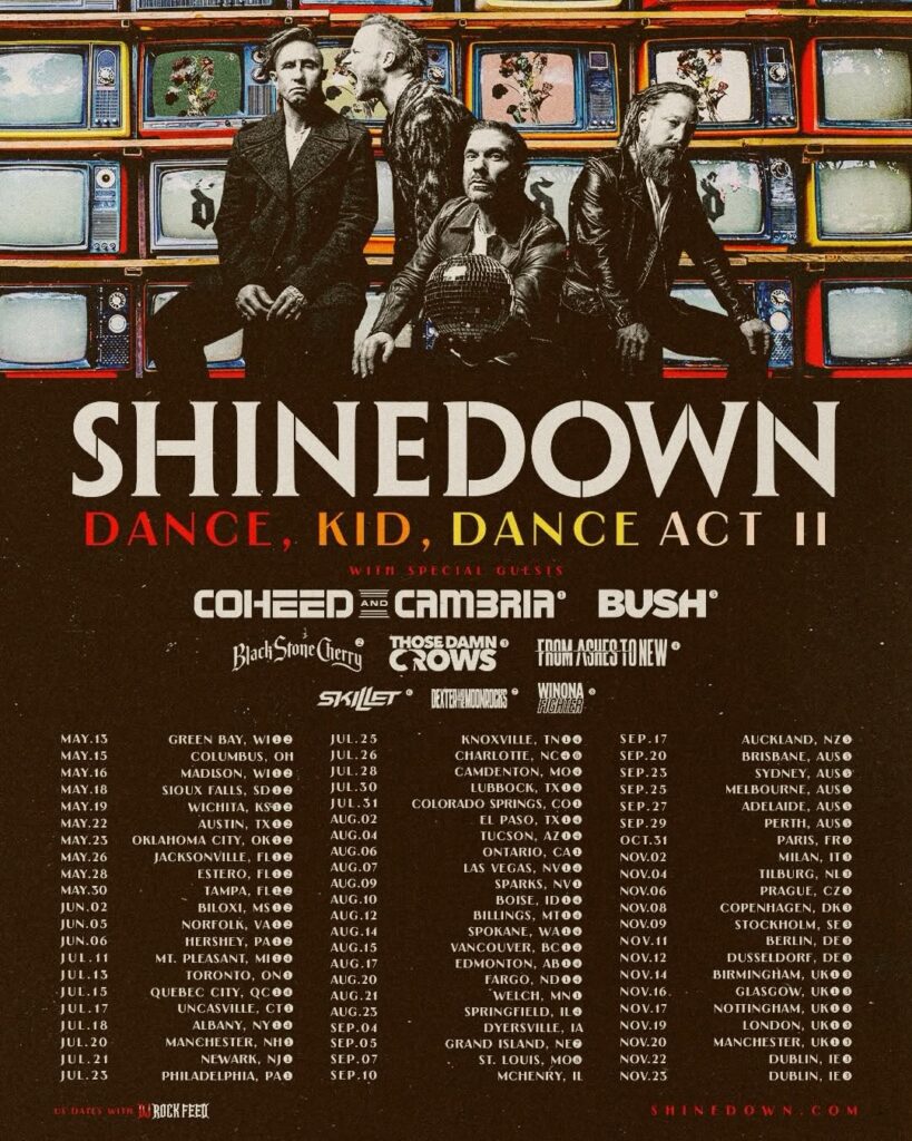SHINEDOWN COHEED AND CAMBRIA BUSH BLACK STONE CHERRY THOSE DAMN CROWS FROM ASHES TO NEW SKILLET WINONA FIGHTER