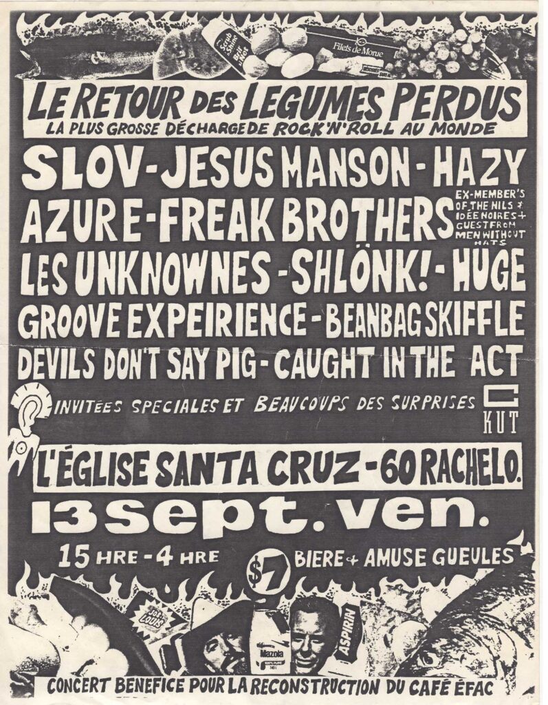 SLOV  JESUS MANSON  HAZY AZURE  FREAK BROTHERS  LES UNKNOWNES  SHLÖNK!  HÜGE  GROOVE EXPEIRIENCE  BEANBAGSKIFFLE  DEVILS DON&rsquo;T SAY PIG  CAUGHT IN THE ACT