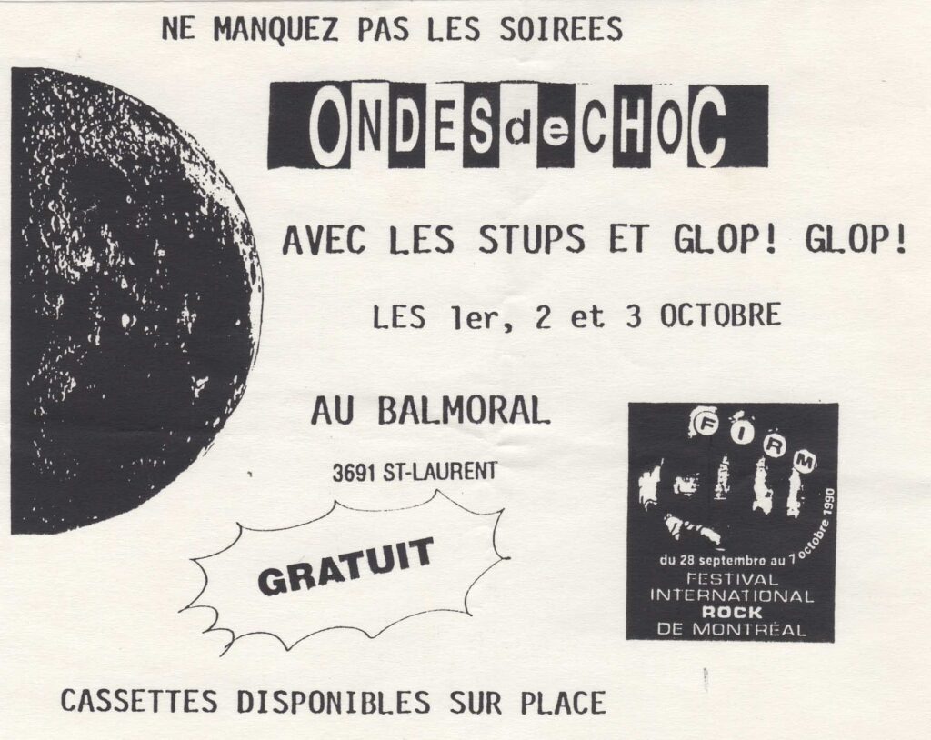 SOIRÉES ONDES DE CHOC LES STUPS GLOP GLOP