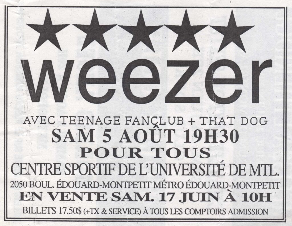 WEEZER TEENAGE FANCLUB THAT DOG