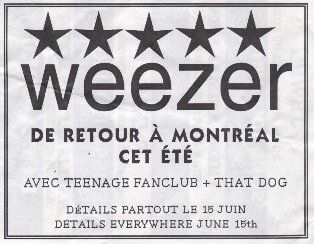 WEEZER TEENAGE FANCLUB THAT DOG