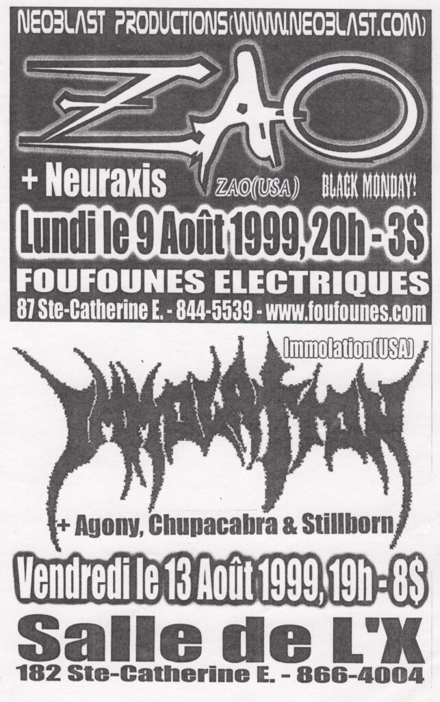 ZAO NEURAXIS IMMOLATION AGONY CHUPCABRA STILLBORN