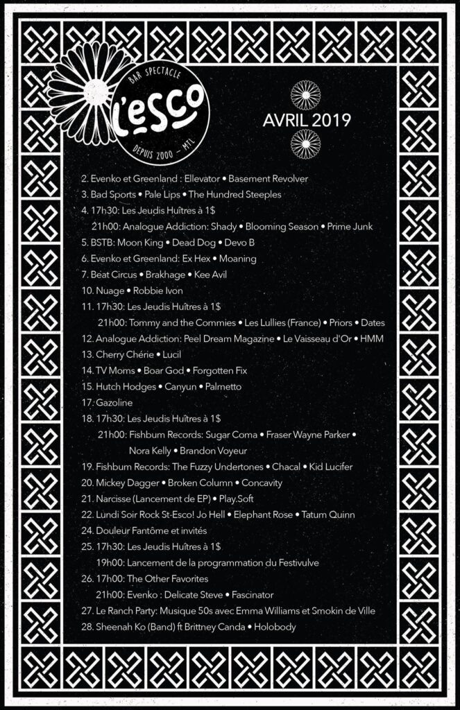 ELLEVATOR BASEMENT REVOLVER BAD SPORTS PALE LIPS THE HUNDRED STEEPLES SHADY BLOOMING SEASON PRIME JUNK MOON KING DEAD DOG DEVO B EX HEX MOANING BEAT CIRCUS BRAKHAGE KEE AVIL NUAGE ROBBIE IVON TOMMY AND THE COMMIES LES LULLIES PRIORS DATES PEEL DREAM MAGAZINE LE VAISSEAU D’OR HMM CHERRY CHÉRIE LUCIL TV MOMS BOAR GOD FORGOTTEN FIX HUTCH HODGES CANYUN PALMETTO GAZOLINE SUGAR COMA FRASER WAYNE PARKER NORA KELLY BRANDON VOYEUR THE FUZZY UNDERTONES CHACAL KID LUCIFER MICKEY DAGGER BROKEN COLUMN CONCAVITY NARCISSE PLAY.SOFT JO HELL ELEPHANT ROSE TATUM QUINN DOULEUR FANTÔME THE OTHER FAVORITES DELICATE STEVE FASCINATOR EMMA WILLIAMS SMOKIN DE VILLE SHEENAH KO BRITTNEY CANDA HOLOBODY ESCOGRIFFE