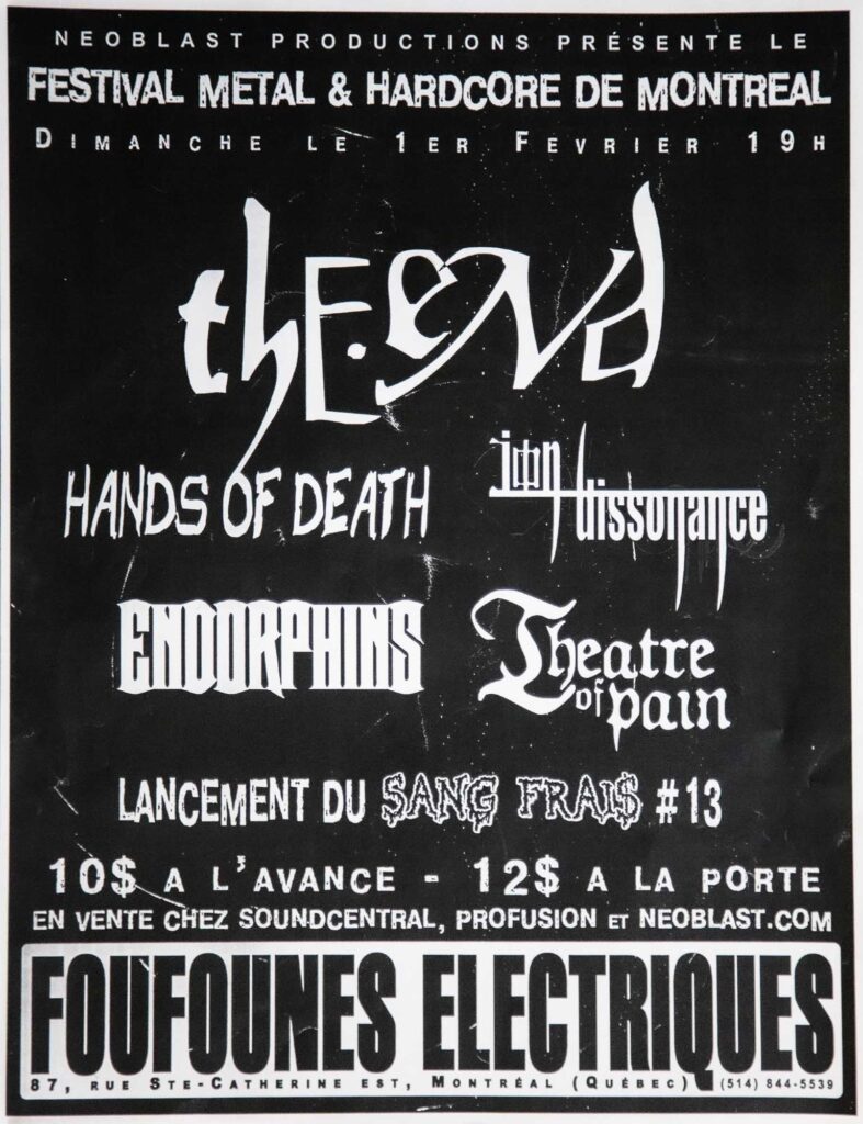 THE END HANDS OF DEATH ION DISSONANCE ENDORPHINS THEATRE OF PAIN