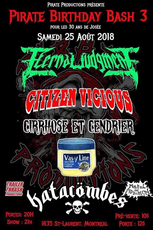 ETERNAL JUDGMENT CITIZEN VICIOUS CIRRHOSE ET CENDRIER VAS-Y LINE