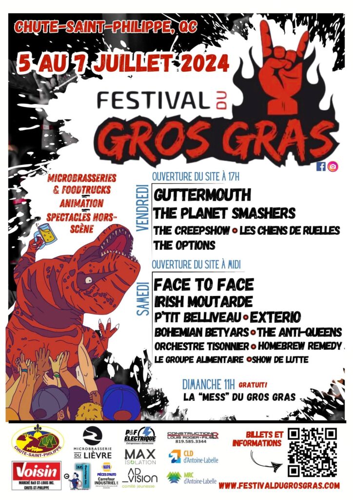 GUTTERMOUTH  THE PLANET SMASHERS  THE CREEPSHOW  LES CHIENS DE RUELLES  THE OPTIONS  FACE TO FACE  RISH MOUTARDE  P’TIT BELLIVEAU  EXTERIO  BOHEMIAN BETYARS  THE ANTI-QUEENS  ORCHESTRE TISONNIER  HOMEBREW REMEDY  LE GROUPE ALIMENTAIRE