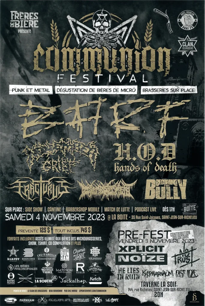 BARF NOVEMBER GRIEF H.O.D. HANDS OF DEATH FRACTURUS DECREPIT CORPSE BECOMING THE BULLY XPLICIT NOIZE HE LIES IN RUIN KAPHARNAUM NO TRUST FAST IDLE