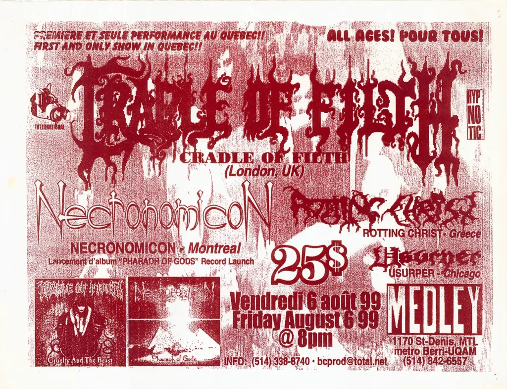 CRADLE OF FILTH NECRONOMICON ROTTING CHRIST USURPER