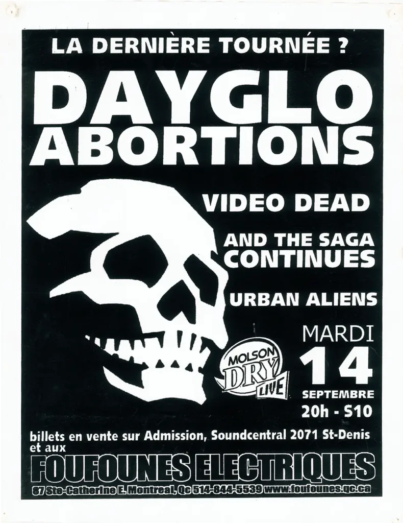 DAYGLO ABORTIONS VIDEO DEAD AND THE SAGA CONTINUES URBAN ALIENS