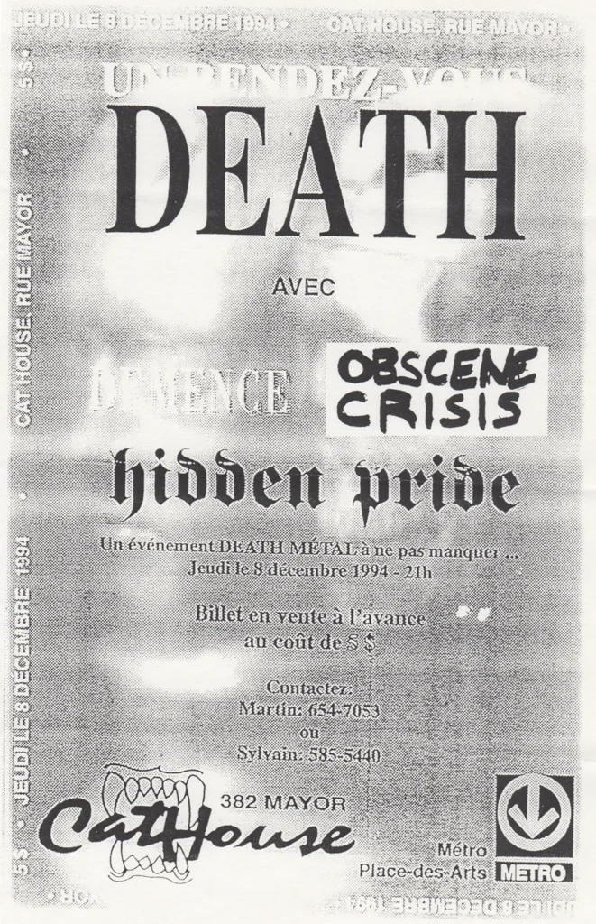 DEATH DÉMENCE OBSCENE CRISIS HIDDEN PRIDE