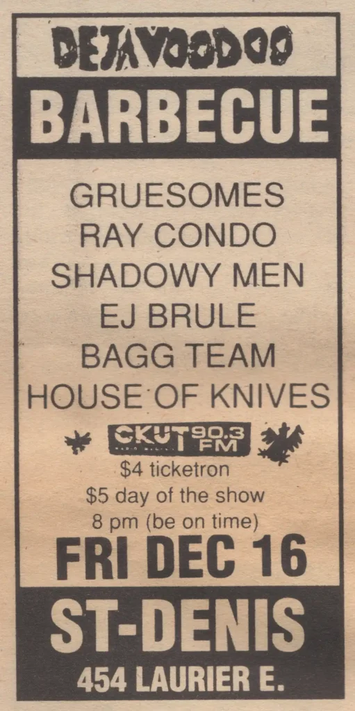 DEJA VOODOO THE GRUESOMES RAY CONDO SHADOWY MEN EJ BRULE BAGG TEAM HOUSE OF KNIVES