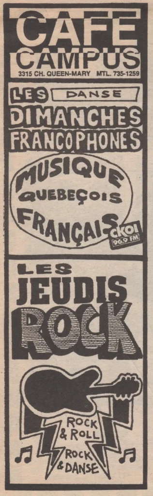 LES DIMANCHES FRANCOPHONES LES JEUDIS ROCK