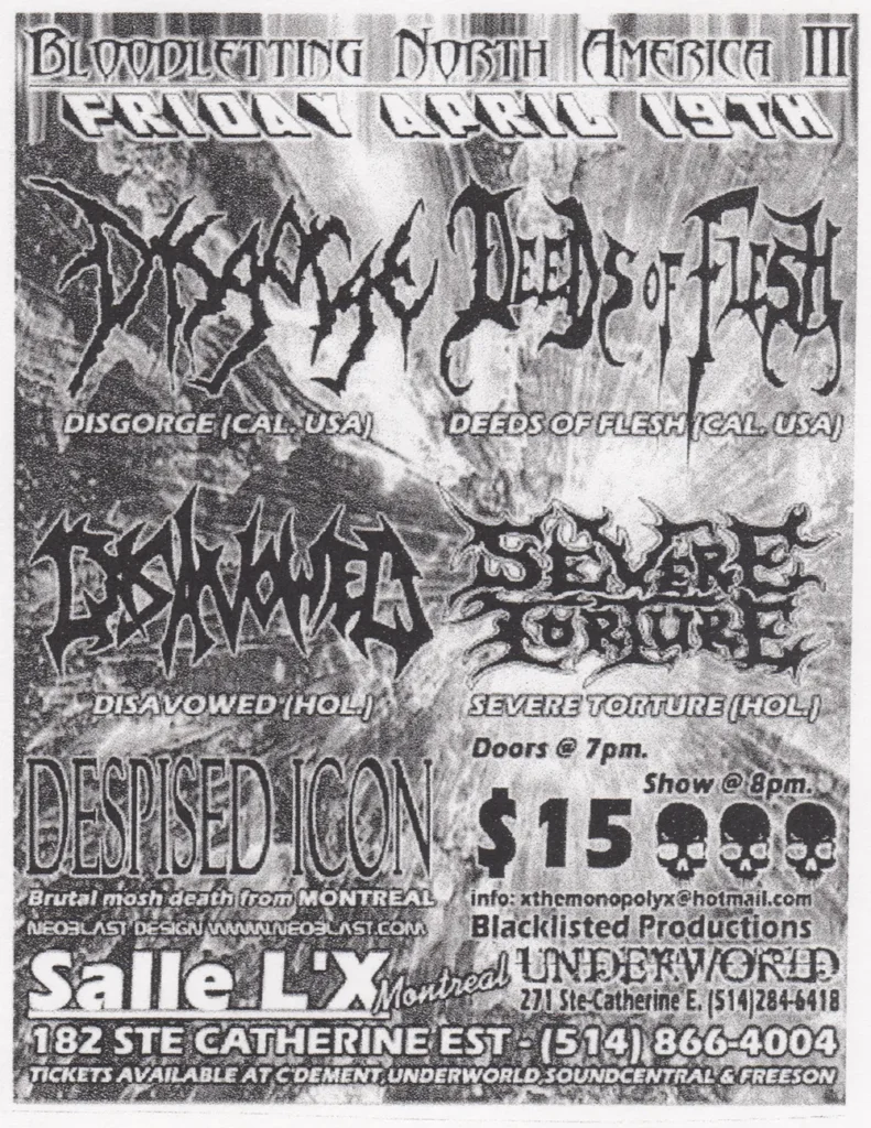 DISGORGE DEEDS OF FLESH DISAVOWED SEVERE TORTURE DESPISED ICON