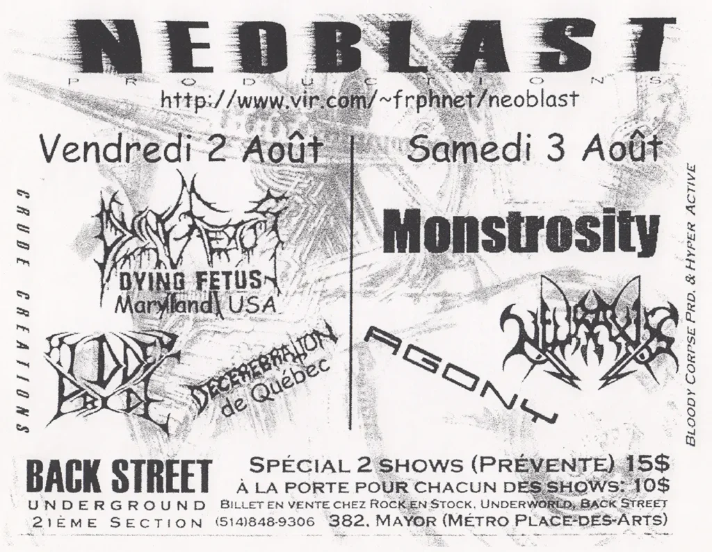 DYING FETUS HIDDEN PRIDE DECEREBRATION MONSTROSITY NEURAXIS AGONY