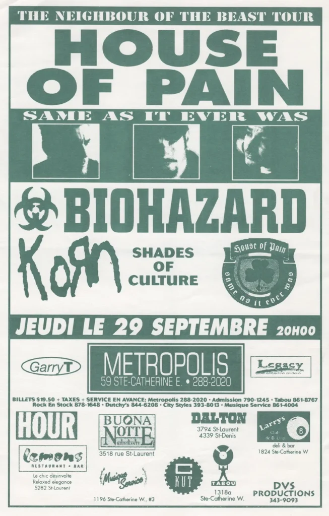 HOUSE OF PAIN BIOHAZARD KORN SHADES OF CULTURE