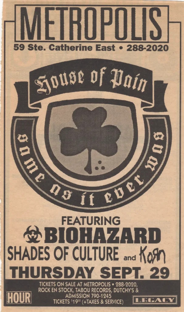 HOUSE OF PAIN BIOHAZARD KORN SHADES OF CULTURE