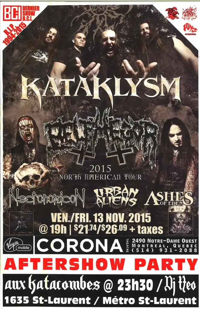 KATAKLYSM BELPHEGOR NECRONOMICON URBAN ALIENS ASHES OF EDEN