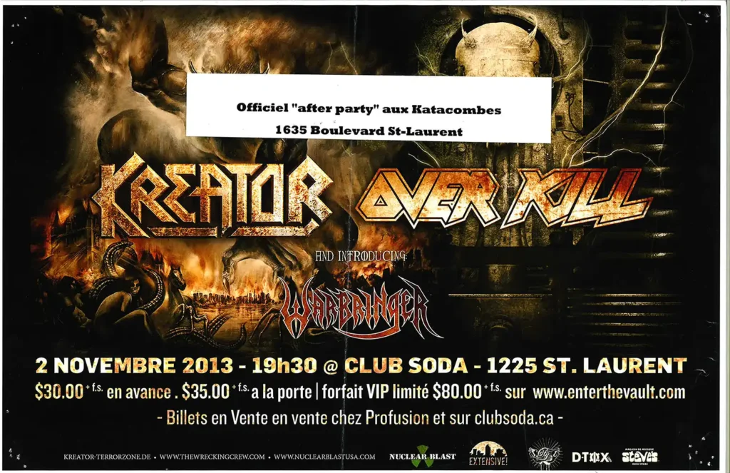 KREATOR OVERKILL WARBRINGER