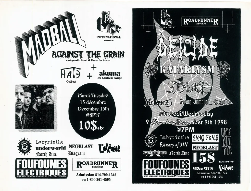 MADBALL AGAINST THE GRAIN H.A.S. AKUMA DEICIDE KATAKLYSM SEVERE TORTURE DAWN OF SYMPHONY OBLIVION