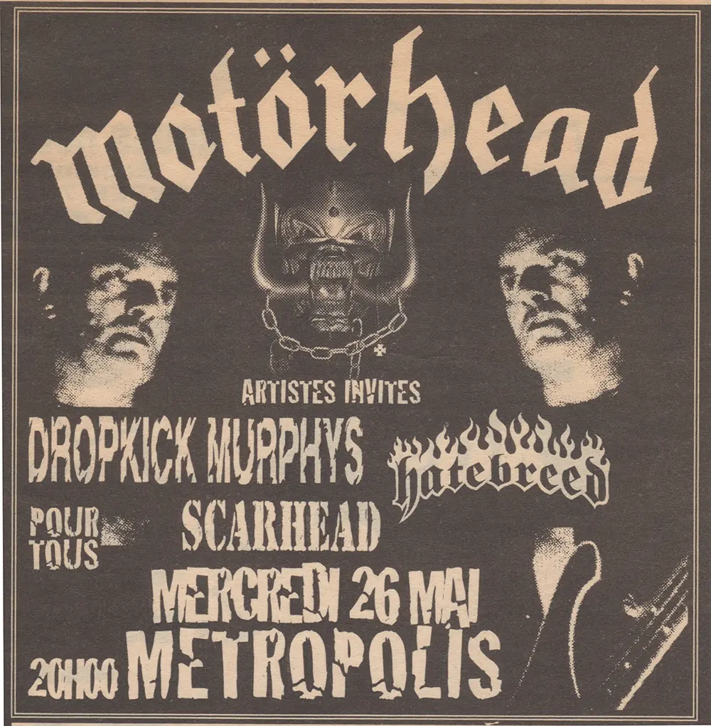 MOTORHEAD DROPKICK MURPHY’S HATEBREED SCARHEAD