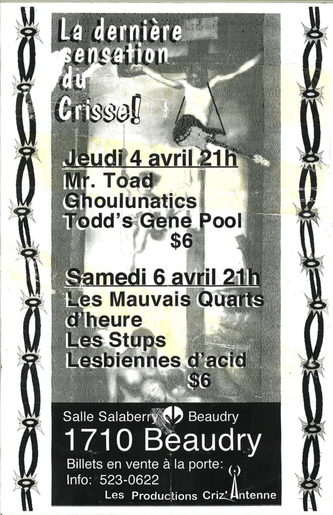 MR TOAD GHOULUNATICS TODD&rsquo;S GENE POOL MAUVAIS QUARTS D&rsquo;HEURE LESBIENNES D&rsquo;ACID LES STUPS