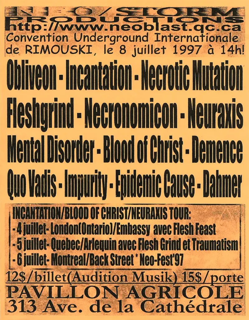 OBLIVEON INCANTATION NECROTIC MUTATION FLESHGRIND NECRONOMICON NEURAXIS MENTAL DISORDER BLOOD OF CHRIST DEMENCE QUO VADIS IMPURITY EPIDEMIC CAUSE DAHMER