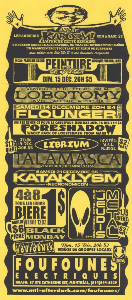 LOBOTOMY FLOUNGER FORESHADOW LIBRIUM TALAMASCA KATAKLYSM