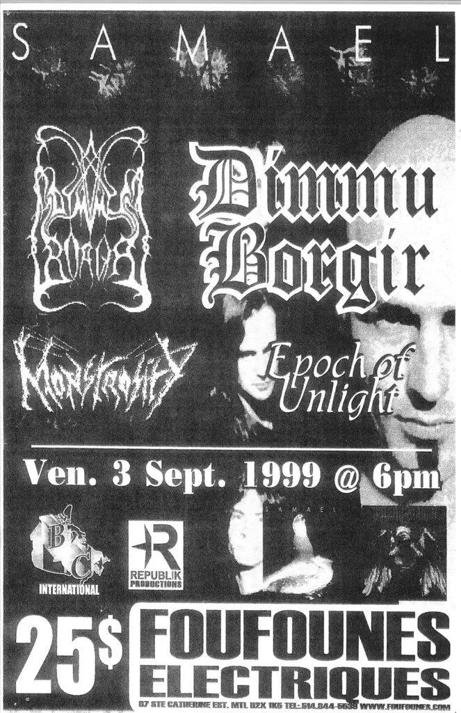 SAMAEL DIMMU BORGIR MONSTROSITY EPOCH OF UNLIGHT