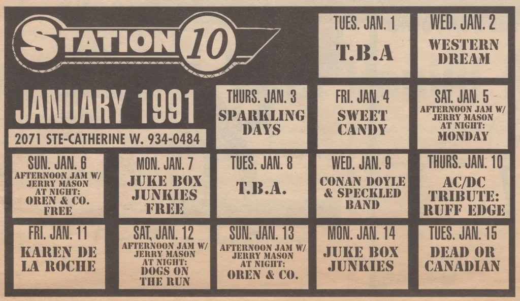 STATION 10 WESTERN DREAM SPARKLING DAYS SWEET CANDY JERRY MASON MONDAY OREN & CO. JUKE BOX JUNKIES CONAN DOYLE & SPECKLED BAND RUFF EDGE KAREN DE LA ROCHE DOGS ON THE RUN DEAD OR CANADIAN