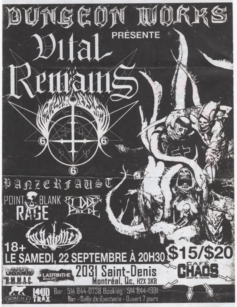 VITAL REMAINS PANZERFAUST POINT BLANK RAGE HIDDEN PRIDE