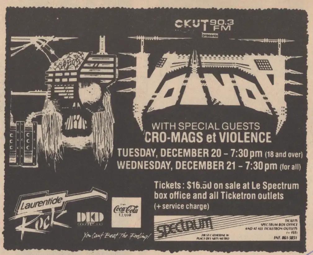 VOÏVOD CRO-MAGS VIOLENCE