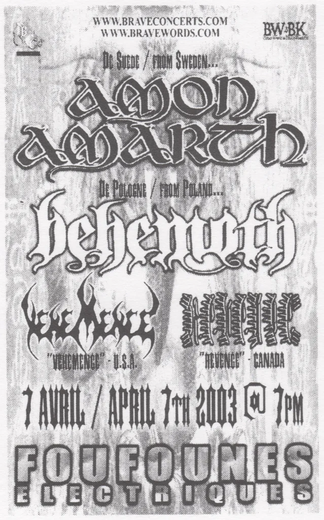 AMON AMARTH BEHEMOTH VEHEMENCE REVENGE