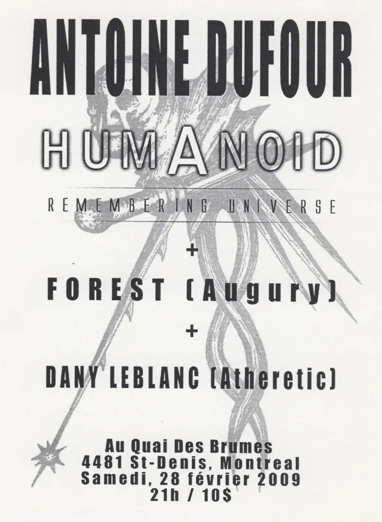 ANTOINE DUFOUR HUMANOID FOREST AUGURY DANY LEBLANC ATHERETIC