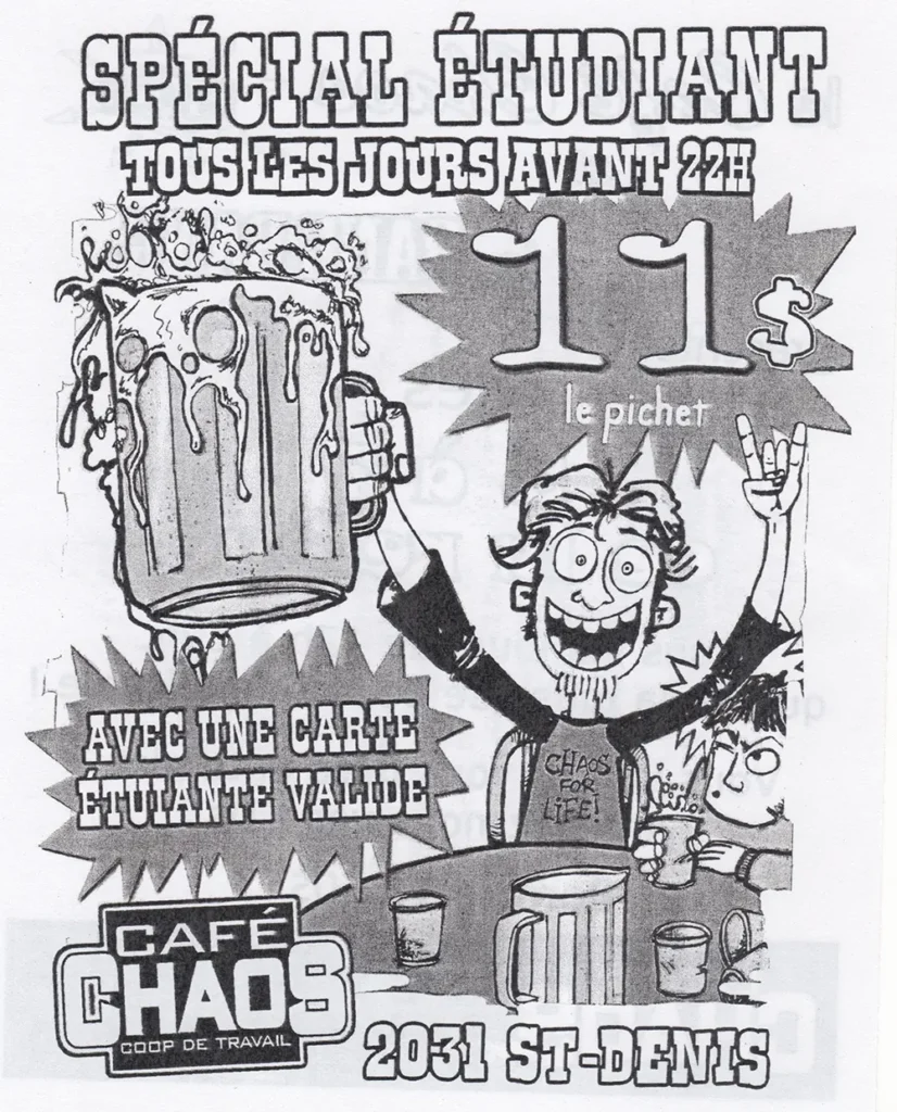 SPÉCIAL ÉTUDIANT CAFÉ CHAOS