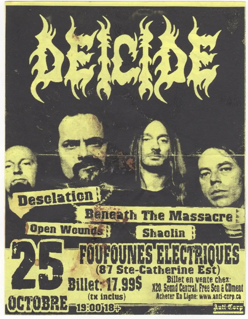 DEICIDE DESOLATION BENEATH THE MASSACRE OPEN WOUNDS SHAOLIN