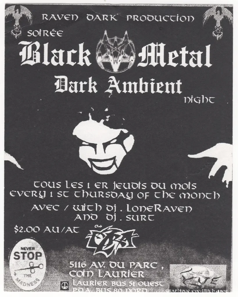 DJ LONE RAVEN SOIRÉES BLACK METAL DARK AMBIENT NIGHT DJ SURT