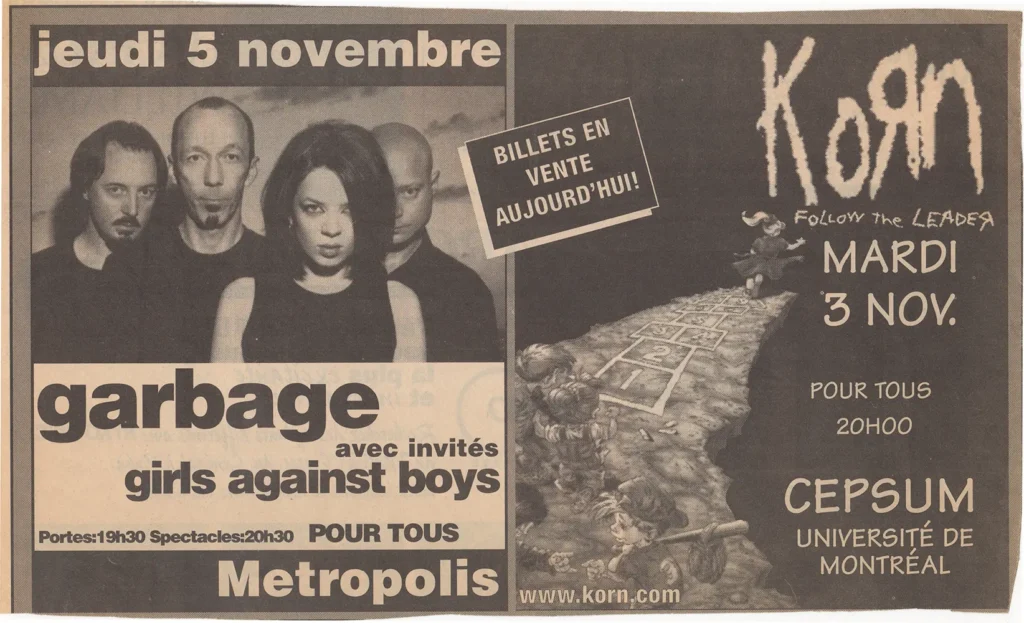 GARBAGE GIRLS AGAINST BOYS KORN