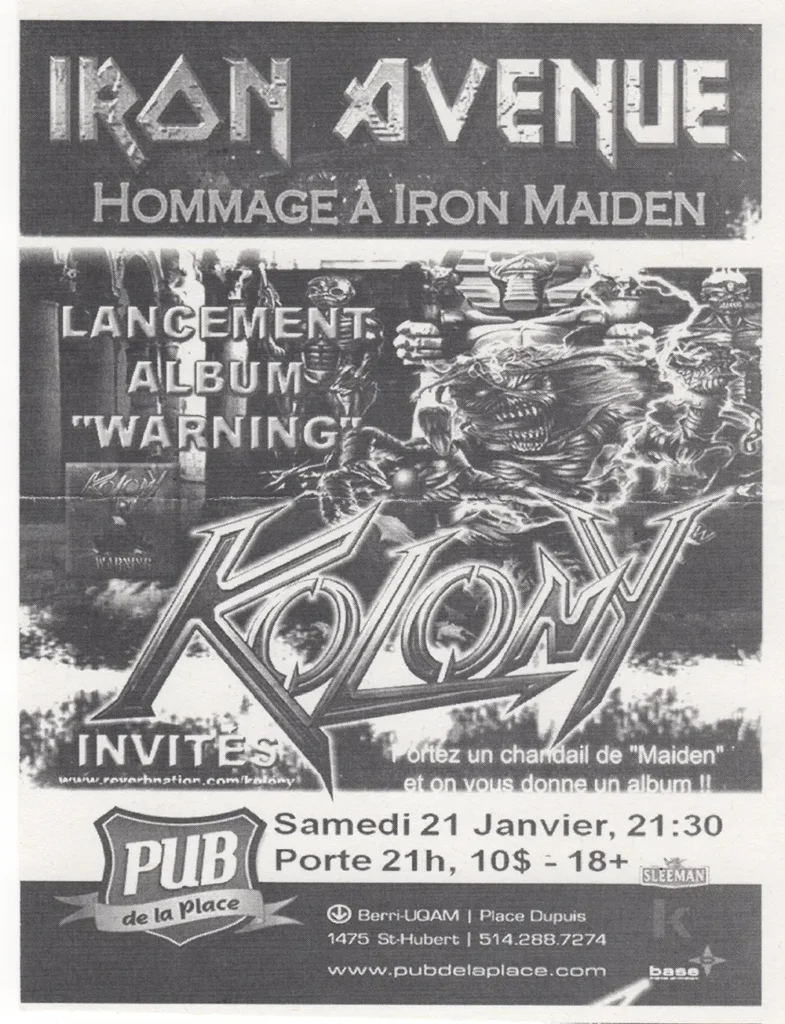 IRON AVENUE HOMMAGE À IRON MAIDEN KOLONY