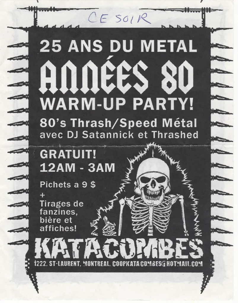 25 ANS DU MÉTAL ANNÉES 80 WARM-UP PARTY KATACOMBES DJ SATANNICK THRASHED