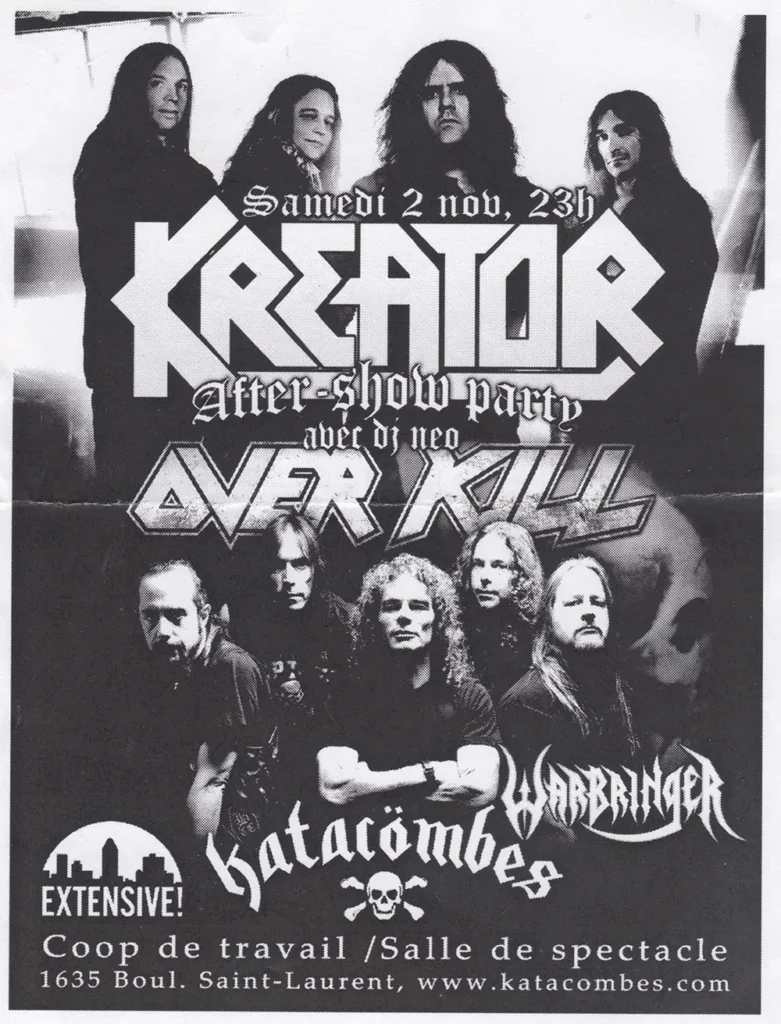 KREATOR OVERKILL AFTER-SHOW PARTY WARBRINGER