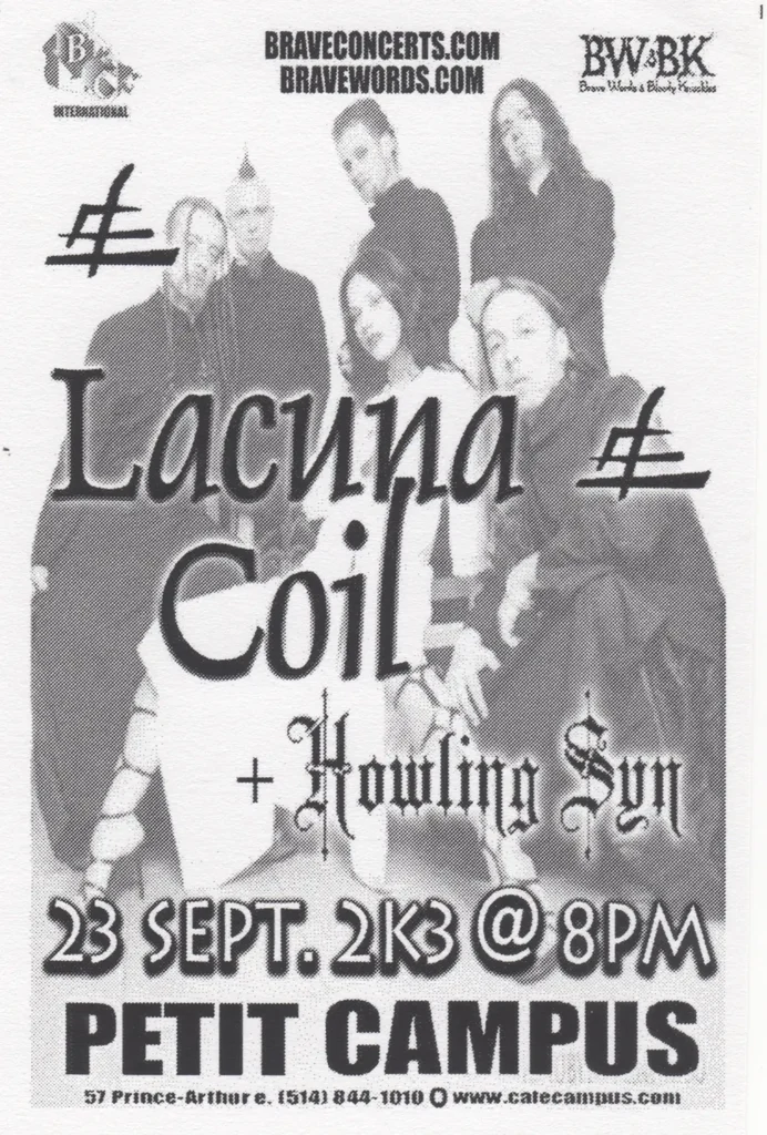 LACUNA COIL HOWLING SYN