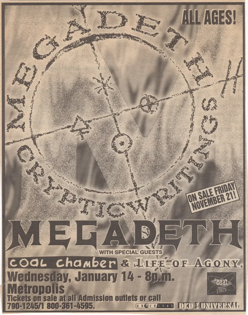 MEGADETH COAL CHAMBER LIFE OF AGONY